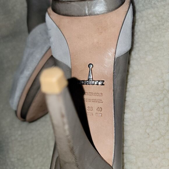Schutz leather & suede platform studded heels 👠 9B - Picture 8 of 12